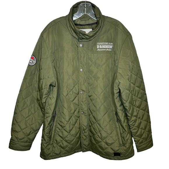 Roots Canada Mens Coat Quilted Sleek Champions Club Green Extra Large - Picture 2 of 13